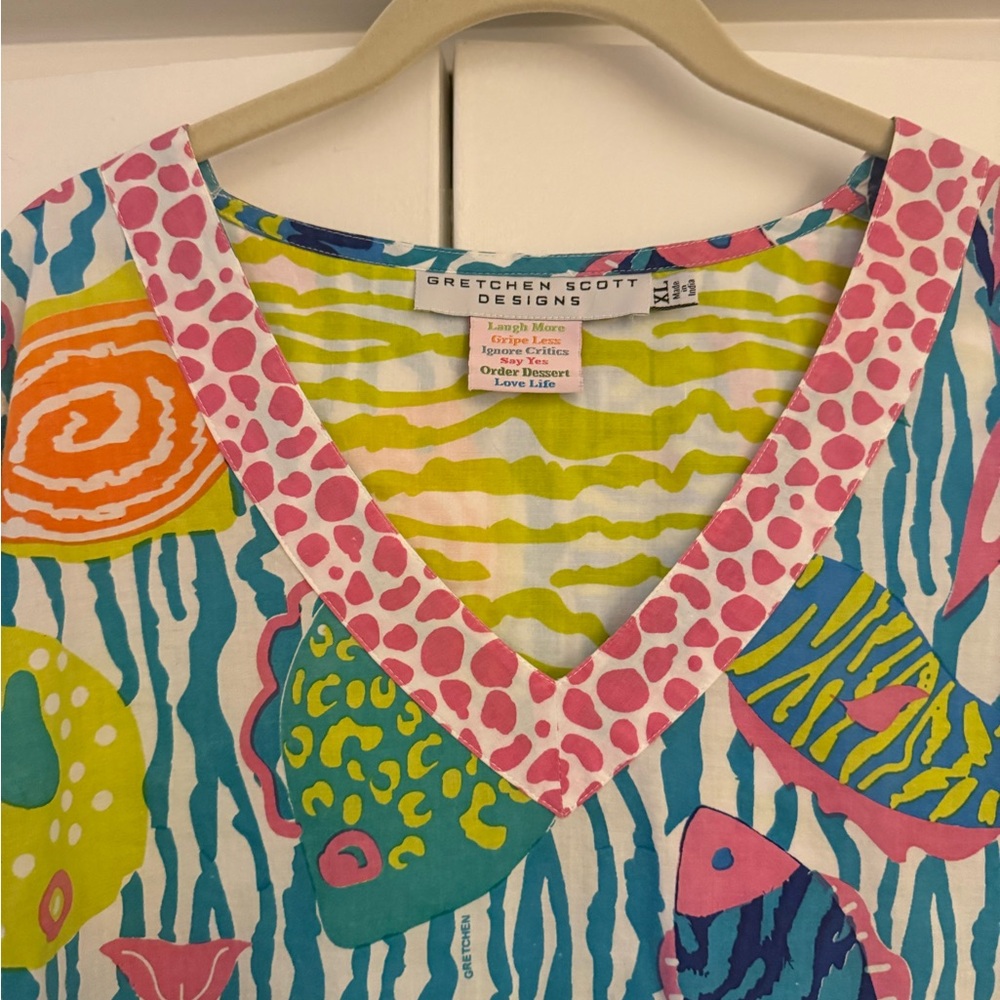 Gretchen Scott Designs Multicolor Fish Patterned Top - Picture 6 of 7